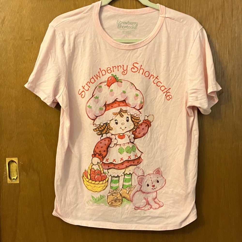 Hybrid Apparel Pink Strawberry Shortcake Tee Large